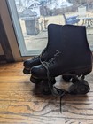 Vintage Roller Skates Size 6 Men s Urethane Black Leather 4 Wheels