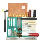 69pcs 1set Leather Craft Tool Hand-stitched Sewing Punching Work Cone Handtool 