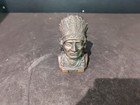 Vintage 5  Copper Finish Cast Metal Indian Head Chief Coin Bank Boot Hill Kansas