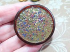 Vintage Button lg Glitter-filled Imitation Tortoise Bakelite  1-3 4  J15