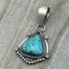High Grade Kingman Spiderweb Turquoise Pendant Sterling Silver Leslie Nez Navaj