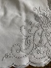 Vintage Hand Made And Hand Embroidered Pillowcase  Cotton  White