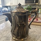 Antique Tea Silver  Pewter   Mystery Big And Heavy
