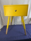 Three Hands Corp Yellow Mid-century Modern End Side Table Single Drawer Mcm