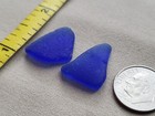 Genuine Pure Beach Sea Glass Surf Tumbled Cobalt Blue Frosted Ocean Small H01