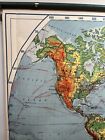 Vintage A j  Nystrom Physical-political Map Of The World