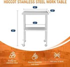 Commercial Restaurant Kitchen Prep Work Table 30  X 30  W backsplash   Casters