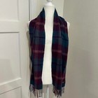 Louisa Pepini Cashmere Multicolored Plaid Scarf With Fringe
