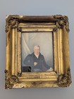 Antique 18th   19th Century Portrait Painting Watercolour Of A Man Signed Burt