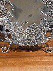 Vtg Godinger Gsa Silver Art Co  Ltd  Silver Plate Round Tray Bowl Floral Basket