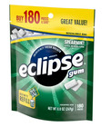 Eclipse Spearmint Sugar Free Chewing Gum  Value Pack - 180 Count Bag   2 Pack 
