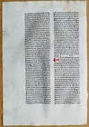 Deuteronomium - Decorative Incunable Leaf Biblia Latina Amerbach Basel - 1481