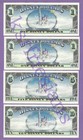 2007  1t  1a  5a  10a Disney Dollars Ariel Aurora Cinderella 4x  2019 Birth Year