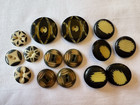 Button Lot Antique Vintage Craft 92 Pieces Glass Wood Celluloid Ceramic Carved