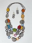 Handmade Tagua Nut Set Necklace And Earrings 