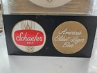 Vintage F   M Schaefer Brewing Company Lighted Beer Bar Hanging Sign Clock Read