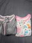 Baby Girls 6-9 Months Footed Sleepers Lot Of 2 Carter   s Gerber Zip Pajamas