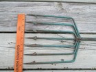 Vintage Antique 7 Prong  Iron Fishing Eel Frog Gig Spear Head On Pole  51 3 4 In
