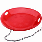 2ft Red Round Snow Sled  Portable Toboggan With Easy-grip Rope For Kids  Childre