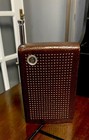 Vintage Ge P4700a Am fm 8 Transistor Radio W brown Case - Tested
