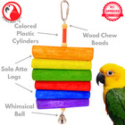 Bonka Bird Toys 2036 Rainbow Sola Atta Natural Chew Parrot Cage Toy Conure Pet