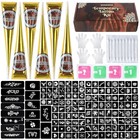 147 Pcs Henna Tattoo Kit  6 Cones With 133 Stencils