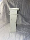 Small Wooden Countertop Storage Cabinet  Antique White Glass Front Two Shelves