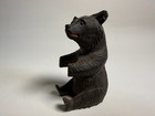 Unique Small Antique German Carved Wooden Black Forest Bear Pipe Or Vile Holder