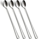 4pcs 8 78  Stainless Steel Long Handle Iced Tea Coffee Cocktail Stirring Spoons