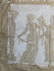Antique Filet Needle Lace Figural Scene Pillow Case Pan Nymphs Grecian Gods