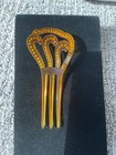 Antique Art Deco Hair Comb With Green Rhinestones Celluloid