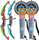 Kids Bow And Arrow Set Led Light Up Archery Toy W  Suction Cup Arrows Target