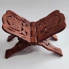 Vintage Handmade Wooden Book Holder Bible Cookbook Display Stand Collapsible