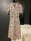 1930s Vintage Rose Print Sheer Dress With Original Belt As-is