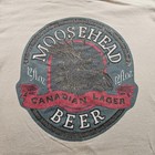 Vintage Moosehead Beer Shirt Mens Medium Tan Canadian Lager Promo Florida 80s