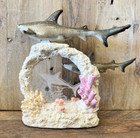 Sharks On Coral Led Resin Figurine 7 5  X 6 5 