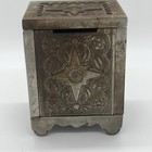 Antique 1897 J e Stevens Cast Iron Safe Bank 4 1  Heavy Usa Metal Coin Box