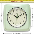 Retro Kitchen Wall Clock Vintage Style Silent Quartz Movement 9  Square Plastic