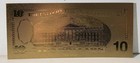 24k Gold Foil Plated  10 Dollar Bill Banknote Collectible Mint