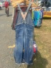 Vintage Low Back 1940s Washington Dee Cee Overalls Red Camel Straps Dark Indigo