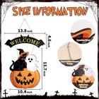 Halloween Wreath Door Sign Welcome For Front Door  Black  Orange  White 