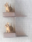 Rare Antique 1900 s Gold Cast Iron Scotty Dog Scottish Terrier Bookends