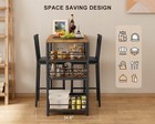 Dining Table Set For 2 With 3 Storage Shelves table And Chairs For 2 With Chairs