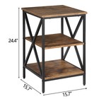 Set Of 2 End Tables X Design Metal Frame Storage Shelves Brown 3-tier Side Table
