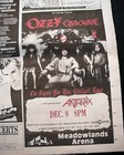 Ozzy Osbourne Heavy Metal Music Singer  no Rest For The Wicked  1988 Concert Ad