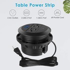 Desktop Power Grommet With 2 Ac Outlets Fast Charging Usb C  2 Usb A Ports