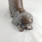 Vintage Ceramic Spaniel Dog Figurine Brown Textured Glaze Animal Statue Decor