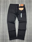 Levis Jeans Mens 34x32 Black Denim 501 Original Fit Straight Button Fly