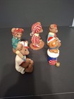 Lot Of 5vintage Rustic Bear Figurines Collection Set Of 5  Teddy Bears