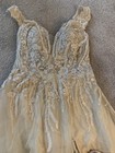 Watters Ivory Lace Beaded A-line V-neck Wedding Dress Size 10